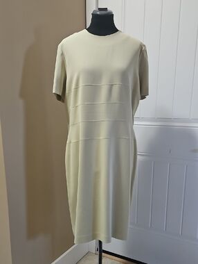 Jax Vintage Green Pintuck Detail Short Sleeve Shift Dress 12